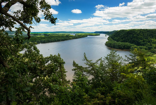 Mississippi River view from Effigy Mounds National Monument at Fire Point